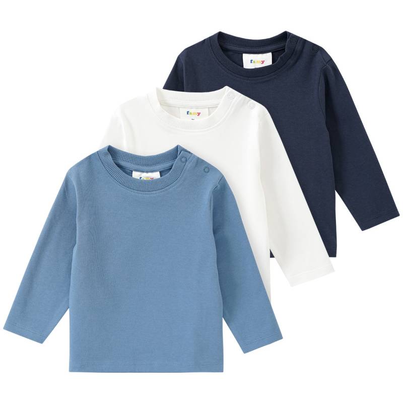 3 Baby Langarmshirts im Basic-Look von Topomini