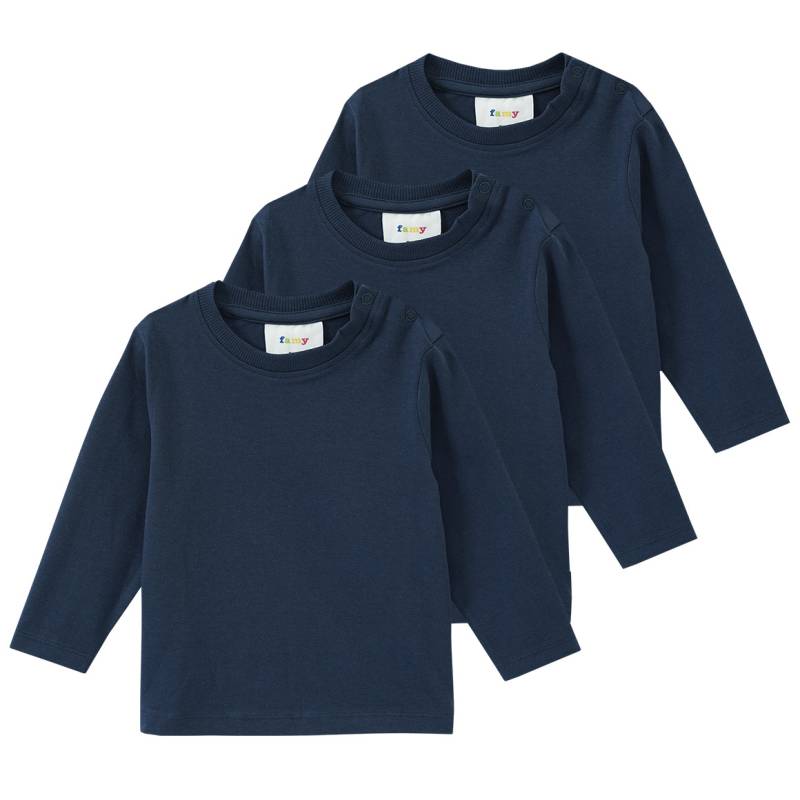 3 Baby Langarmshirts im Basic-Look von Topomini