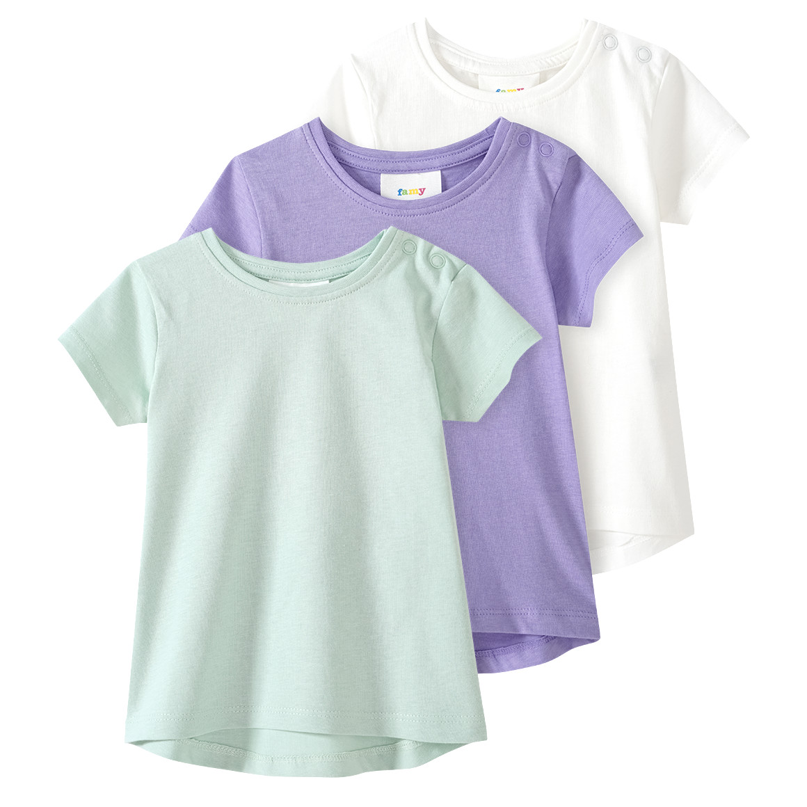 3 Baby T-Shirts unifarben von Topomini