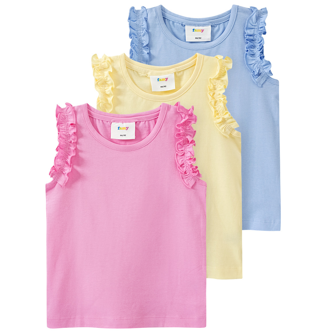 3 Mädchen Tops im Basic-Look 3 Mädchen Tops im Basic-Look von Topomini