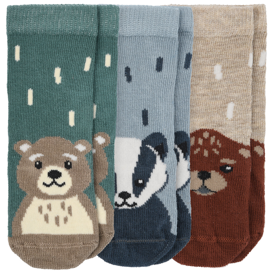 3 Paar Baby Socken mit Tier-Motiven von Topomini