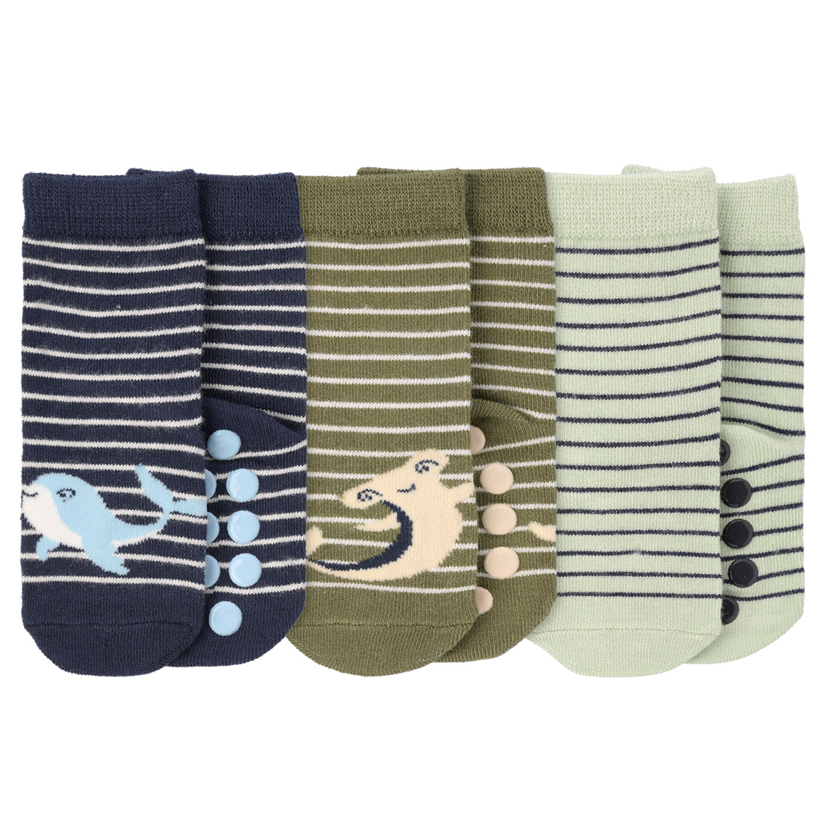 3 Paar Baby Stoppersocken mit Tier-Motiven von Topomini