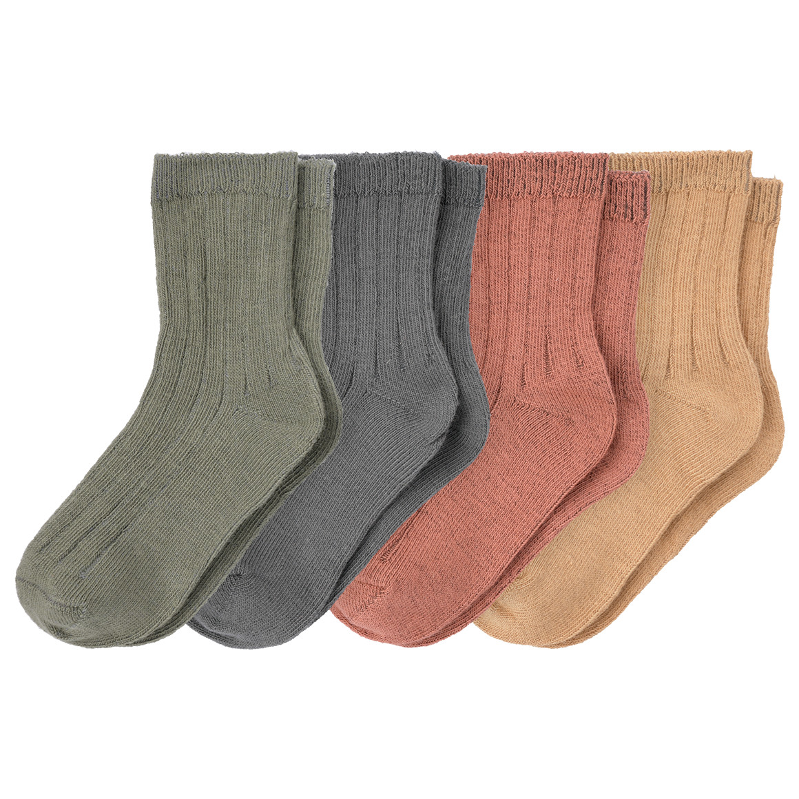 4 Paar Baby Socken mit Rippstruktur von Topomini