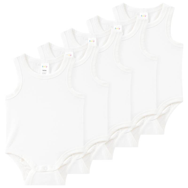 5 Baby Bodys in Unifarben von Topomini