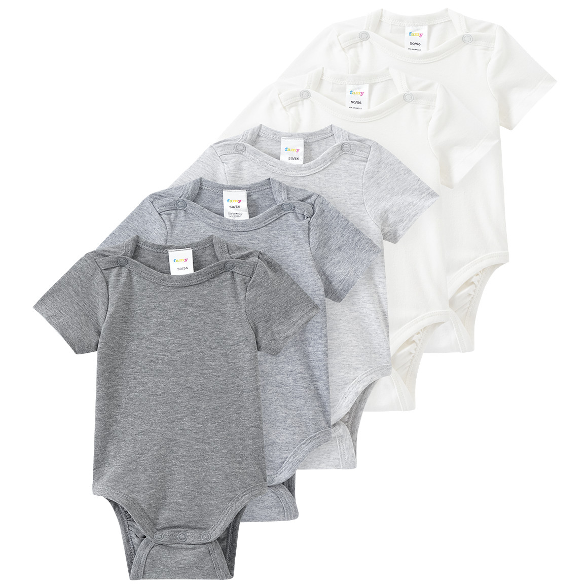 5 Baby Bodys in verschiedenen Farben 5 Baby Bodys in verschiedenen Farben von Topomini