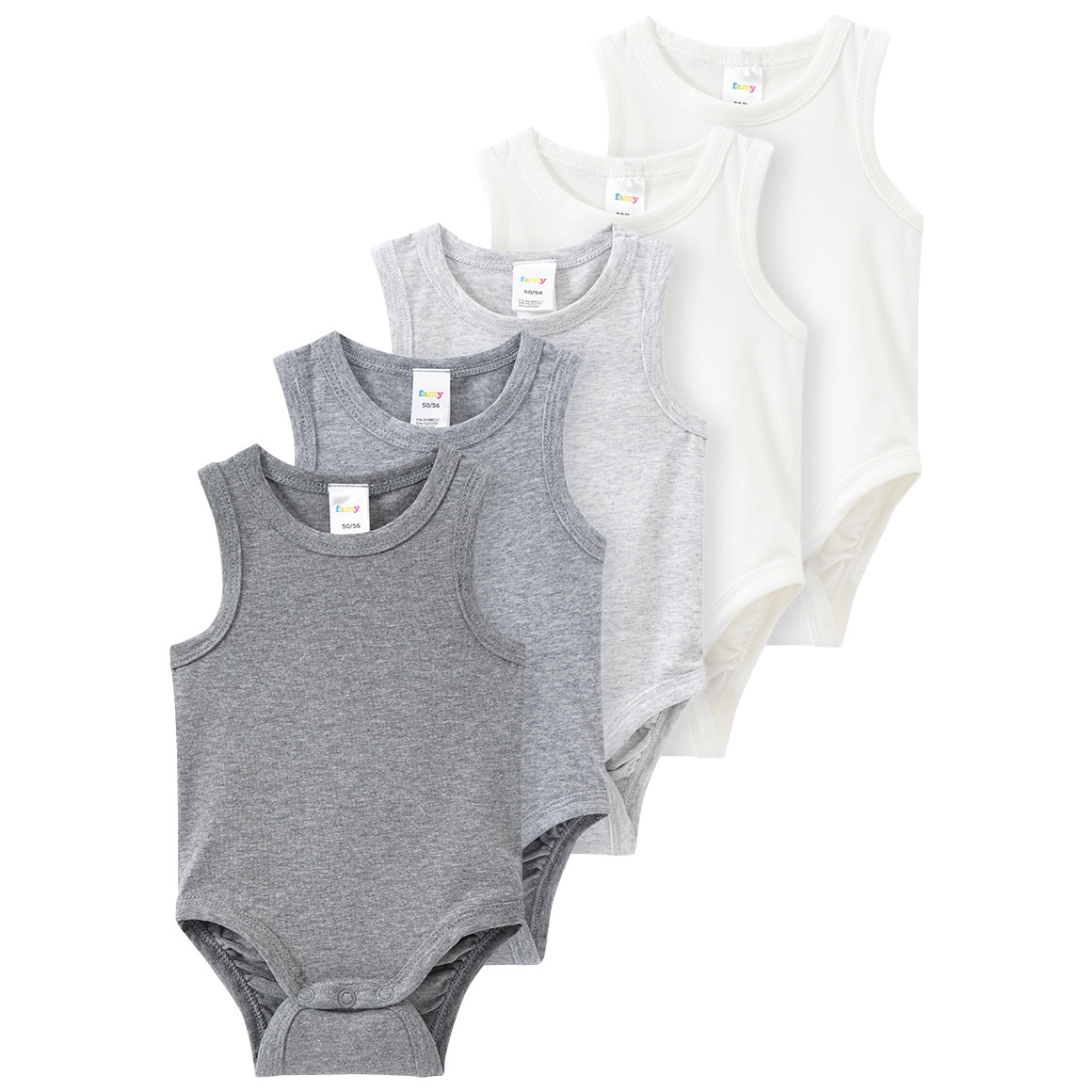 5 Baby Bodys in verschiedenen Farben 5 Baby Bodys in verschiedenen Farben von Topomini