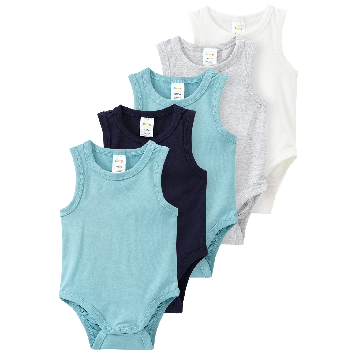 5 Baby Bodys in verschiedenen Farben 5 Baby Bodys in verschiedenen Farben von Topomini