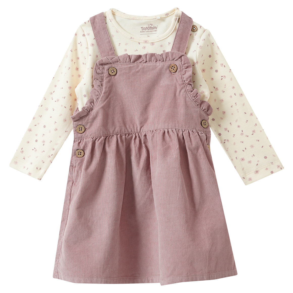 Baby Cordlatzkleid und Langarmshirt von Topomini