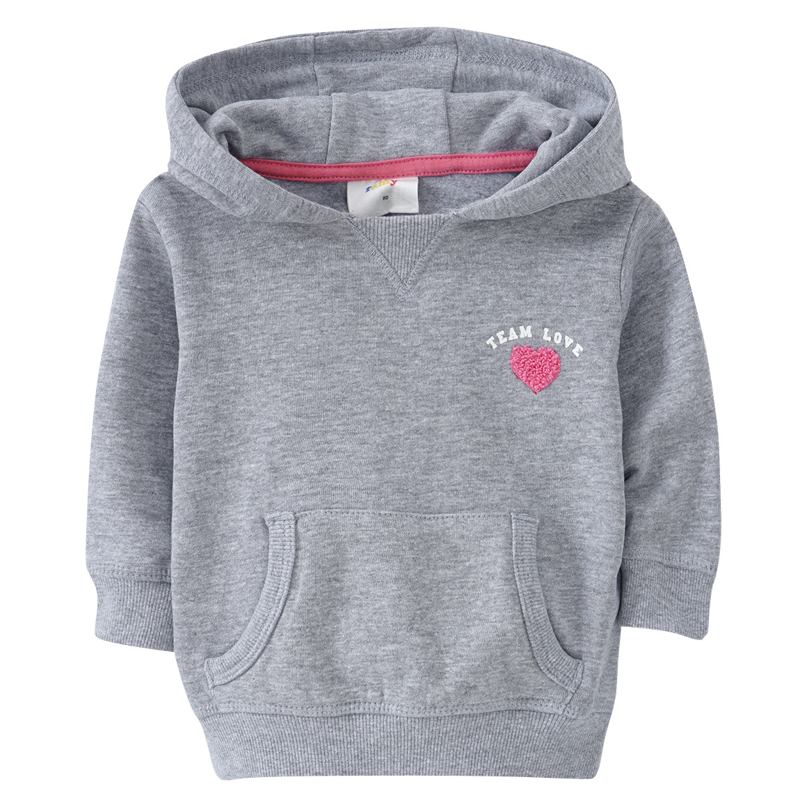 Baby Hoodie mit appliziertem Herz von Topomini