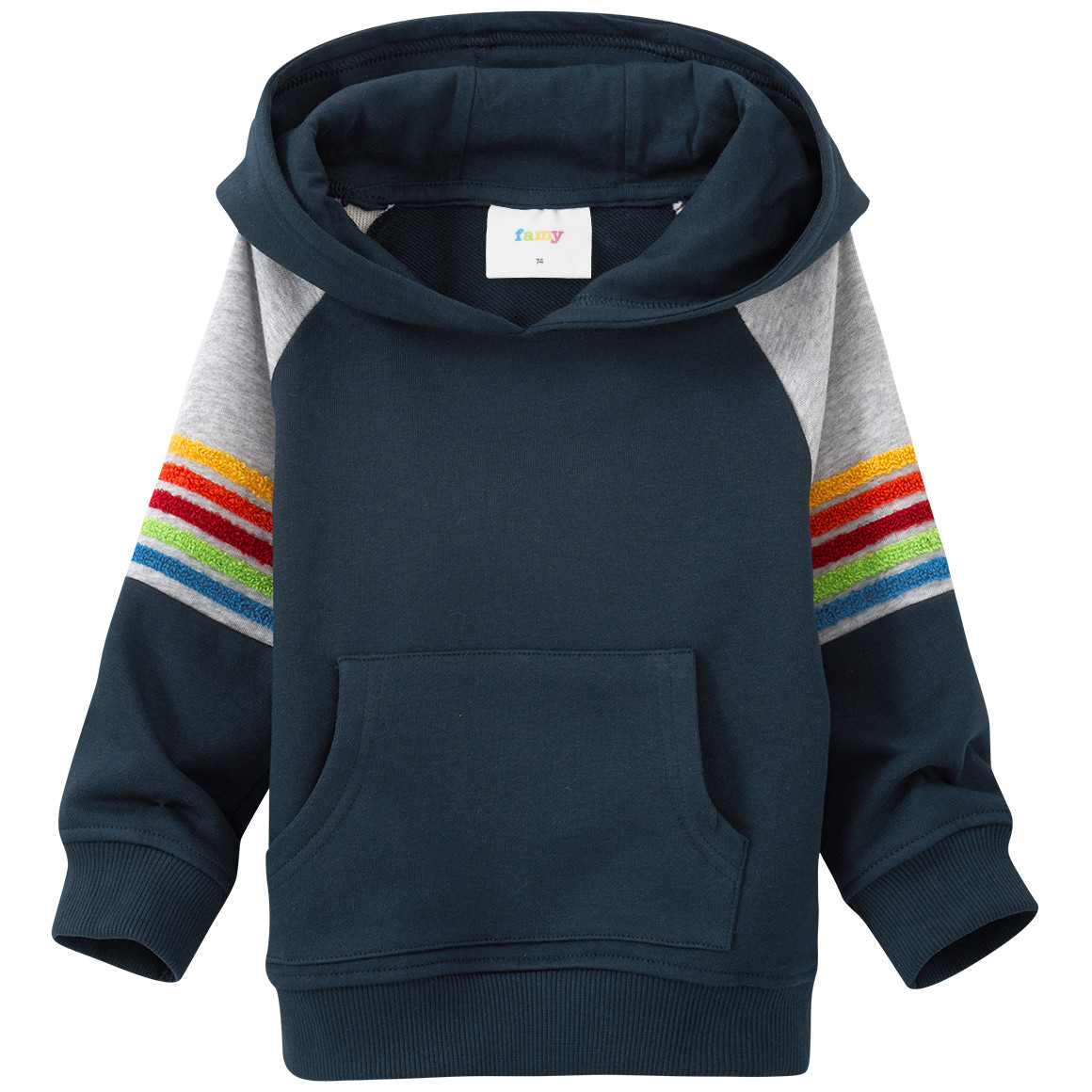 Baby Hoodie mit bunter Frottee-Applikation von Topomini