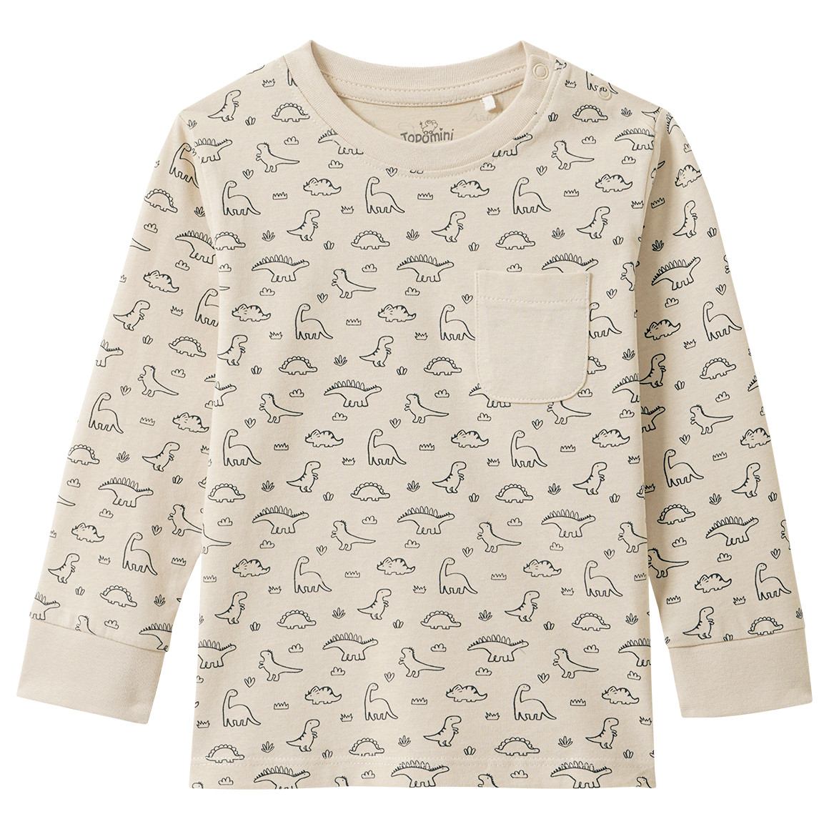 Baby Langarmshirt mit Allover-Print von Topomini