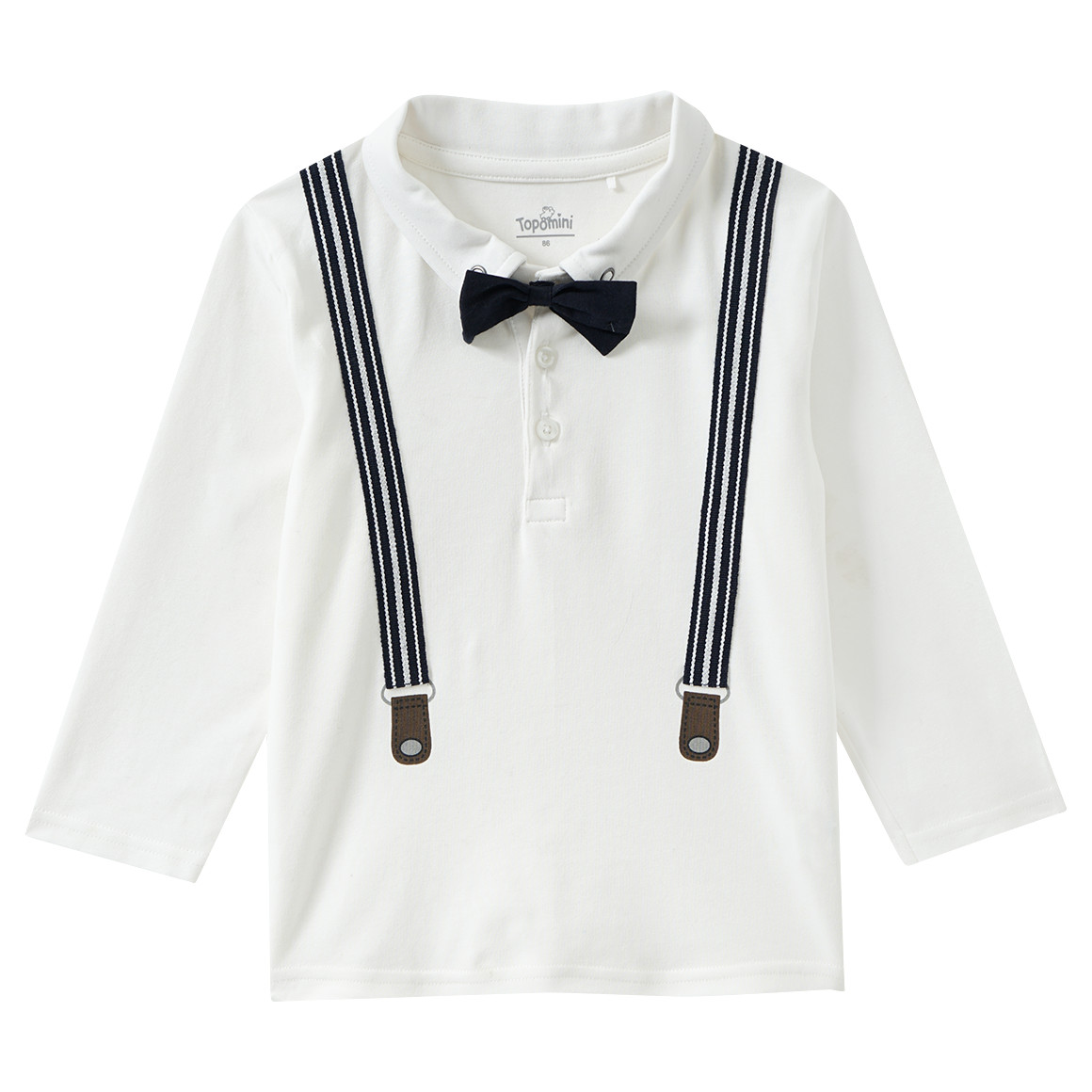 Baby Langarmshirt mit Fliege von Topomini