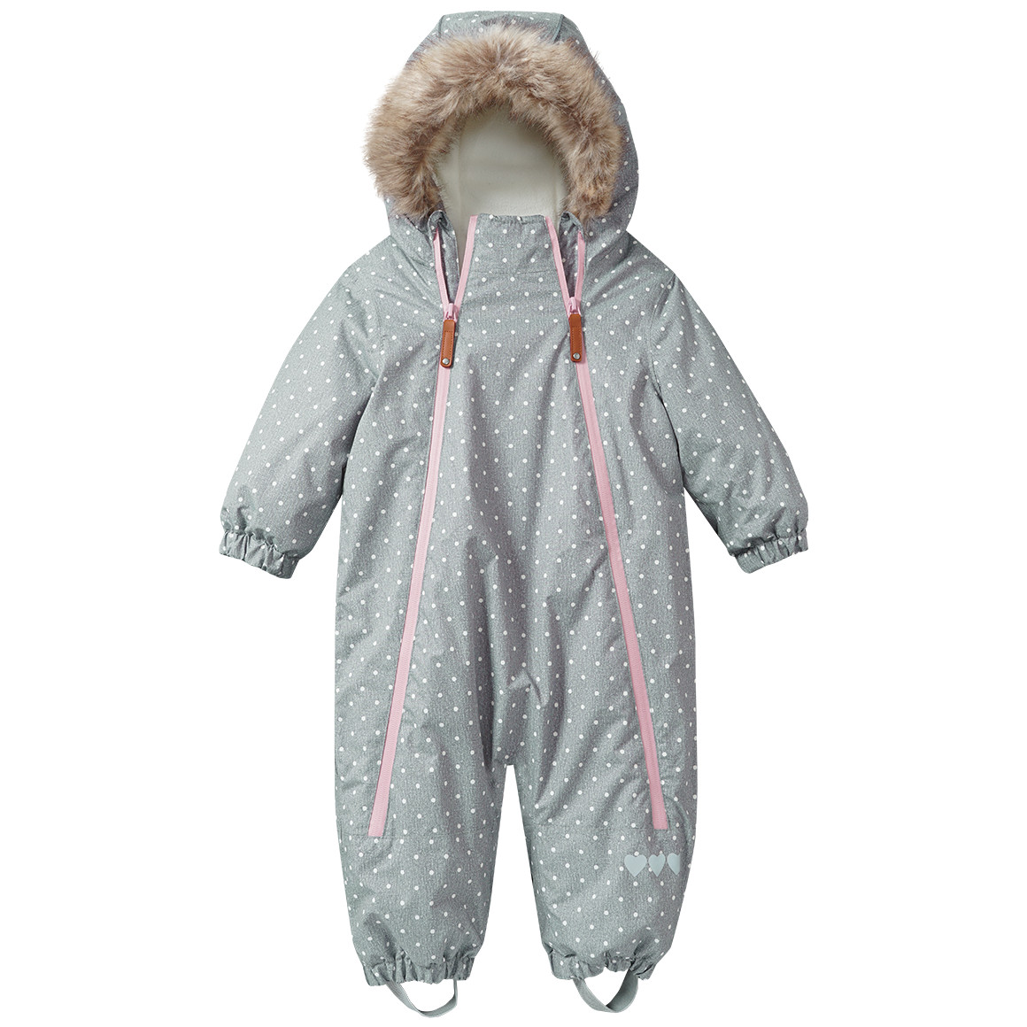 Baby Schneeoverall mit Fellkapuze von Topomini