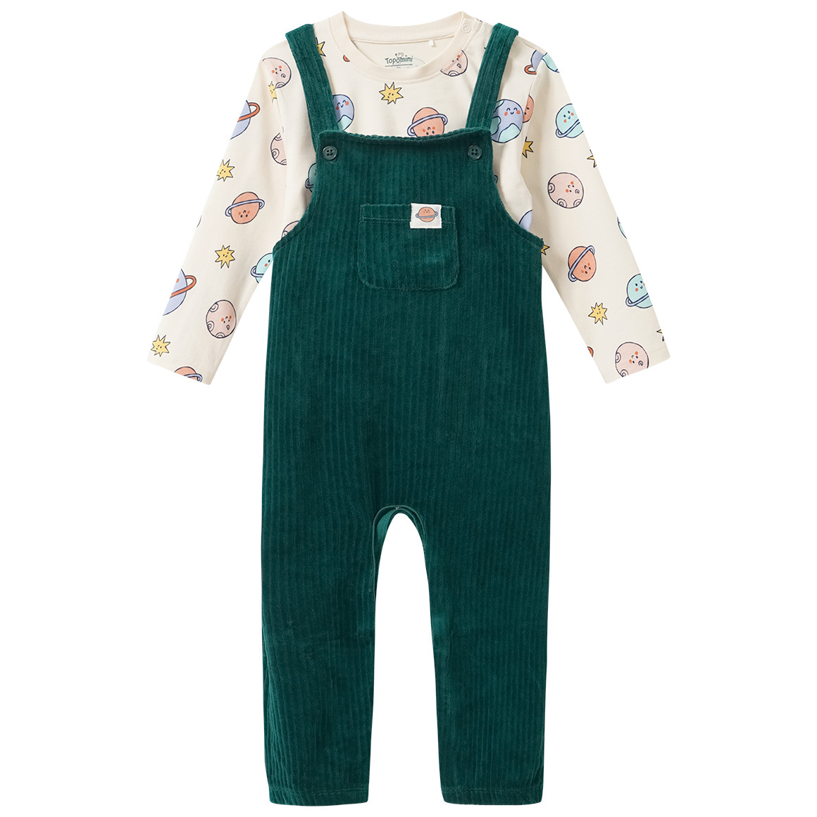 Baby Set mit Langarmshirt und Latzhose von Topomini
