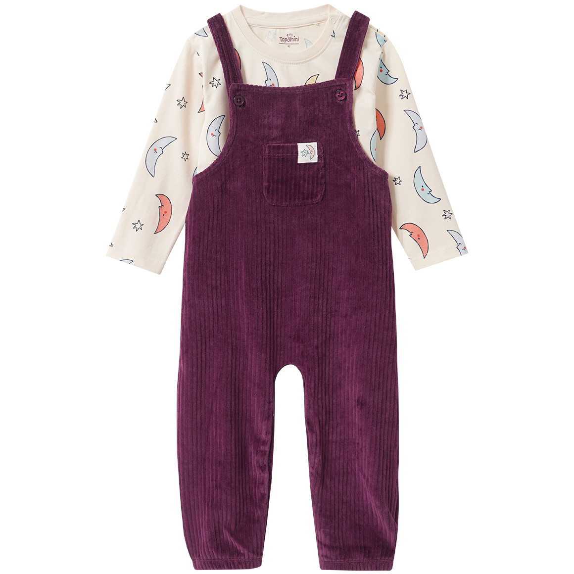 Baby Set mit Langarmshirt und Latzhose von Topomini