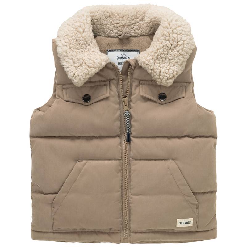 Baby Steppweste mit Teddykragen Baby Steppweste mit Teddykragen von Topomini