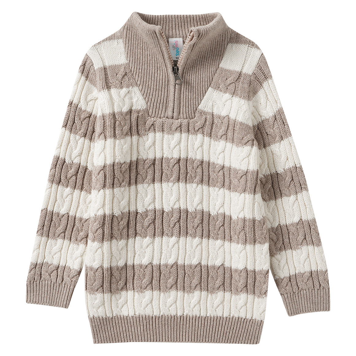 Baby Strick-Troyer mit Zopfmuster von Topomini