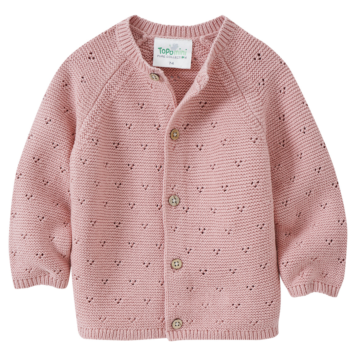 Baby Strickjacke mit Ajour-Muster von Topomini