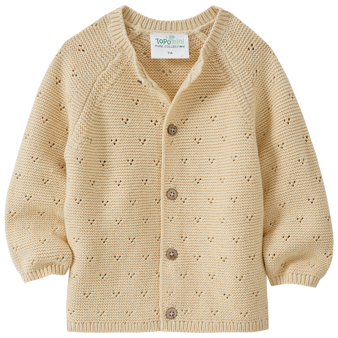 Baby Strickjacke mit Ajour-Muster von Topomini