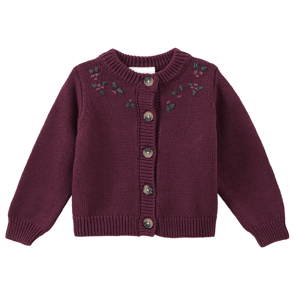 Baby Strickjacke mit Stickerei von Topomini