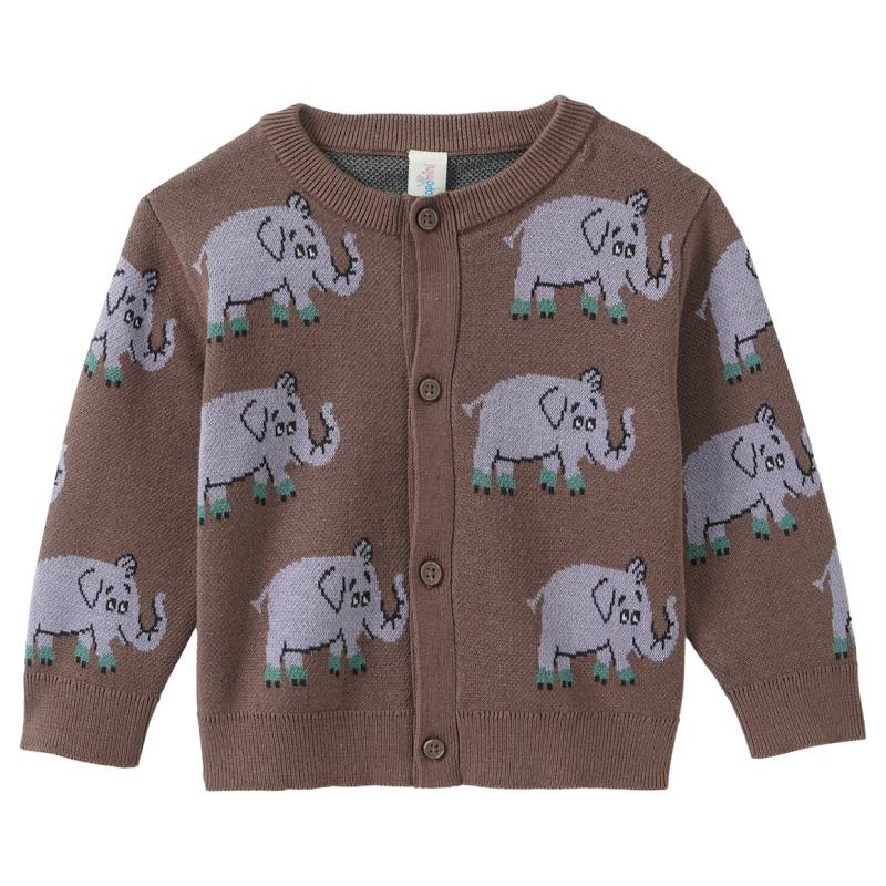 Baby Strickjacke mit Tier-Allover Baby Strickjacke mit Tier-Allover von Topomini