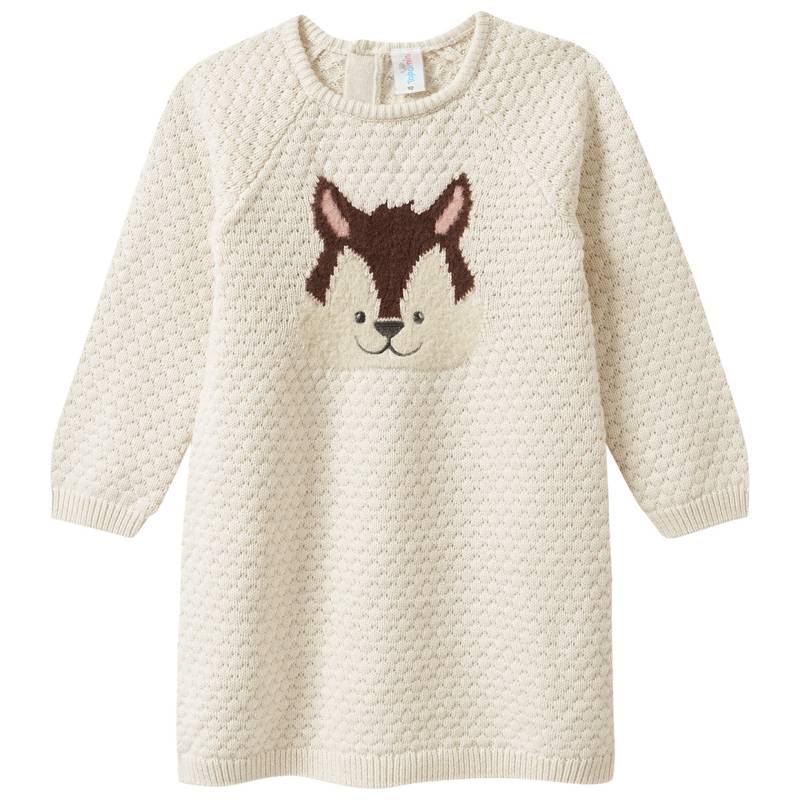 Baby Strickkleid mit Tier-Applikation von Topomini