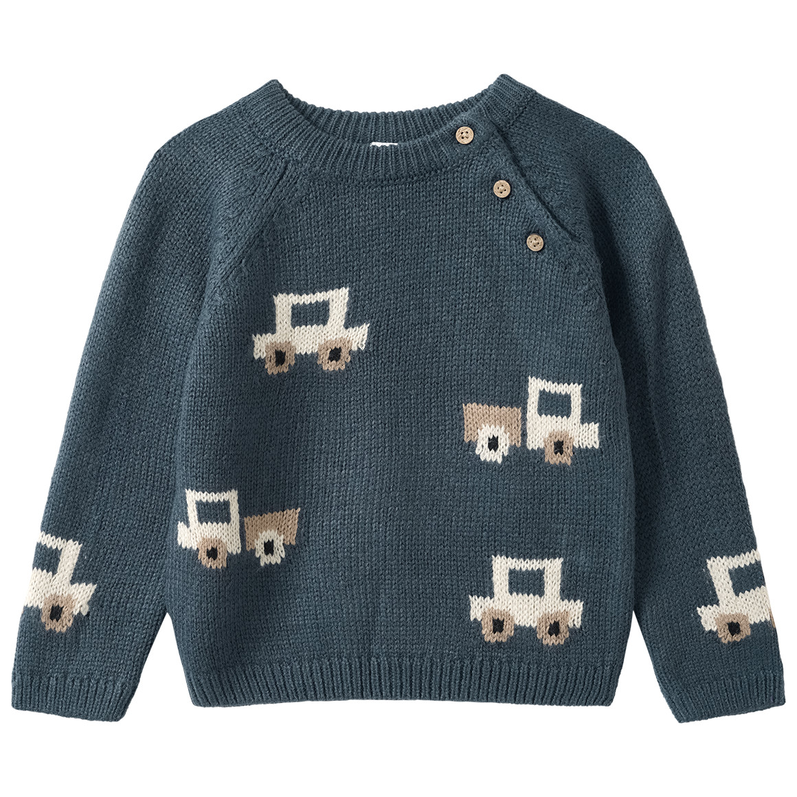 Baby Strickpullover mit Auto-Motiven von Topomini