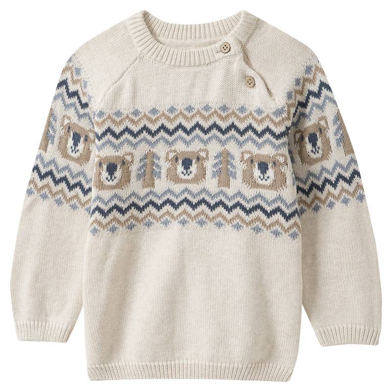 Baby Strickpullover mit Bären-Motiv von Topomini