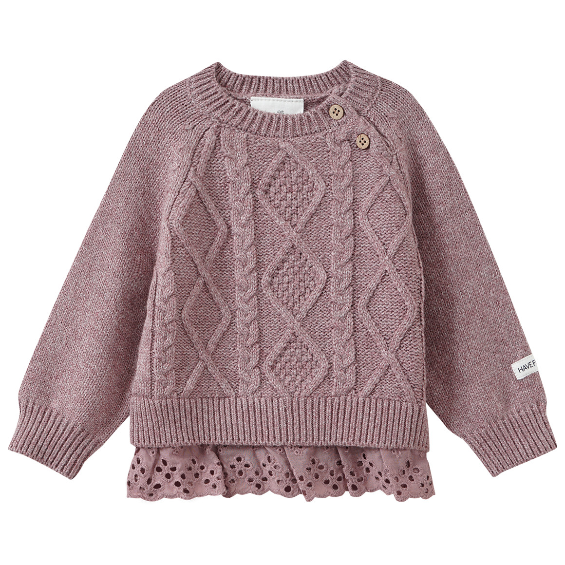 Baby Strickpullover mit Rüschen-Detail von Topomini