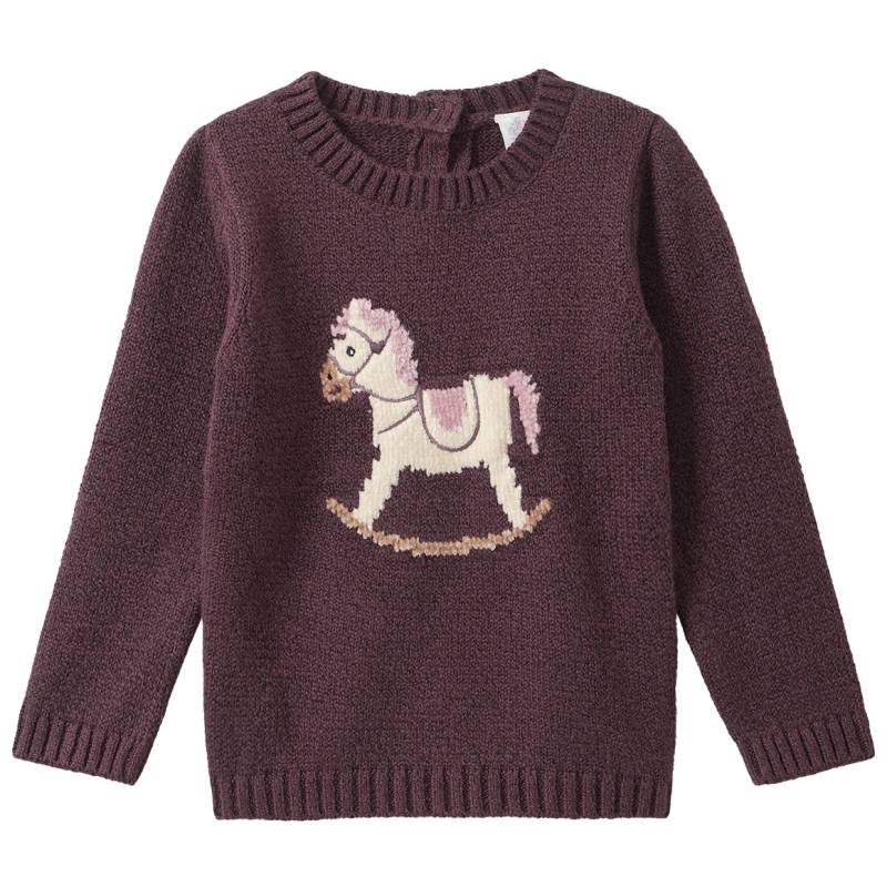 Baby Strickpullover mit Schaukelpferd-Motiv von Topomini
