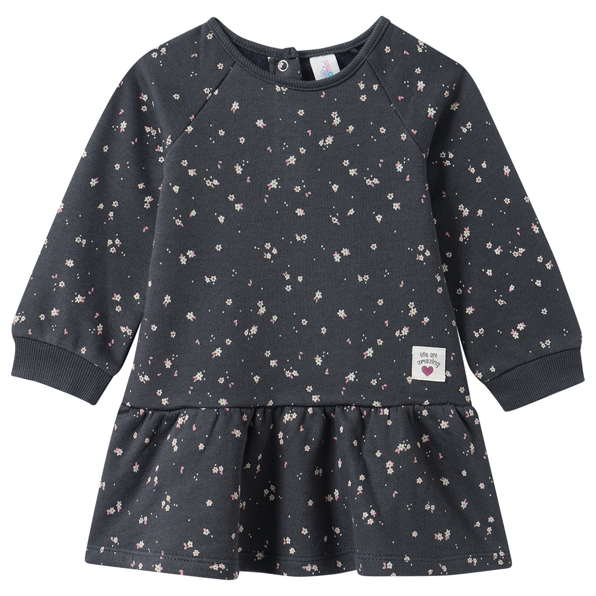 Baby Sweat-Kleid mit Blumen-Print von Topomini