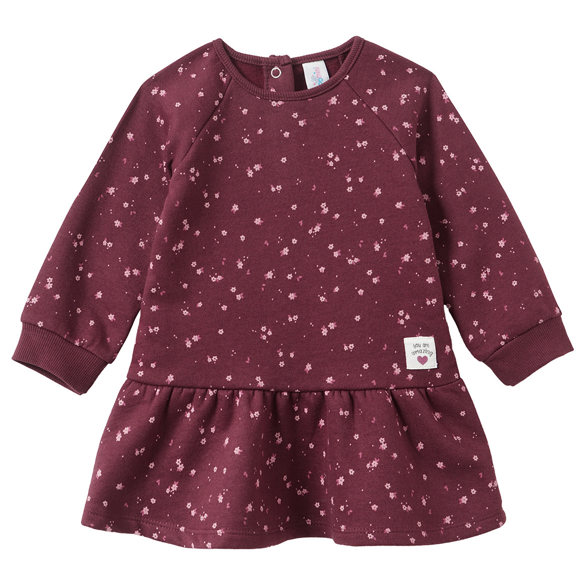 Baby Sweat-Kleid mit Blumen-Print von Topomini