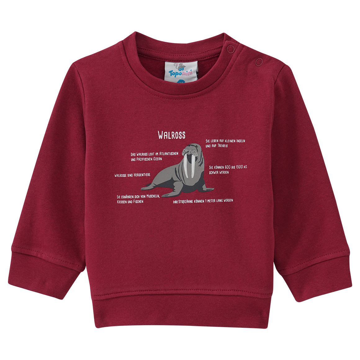 Baby Sweatshirt mit Walross-Motiv von Topomini