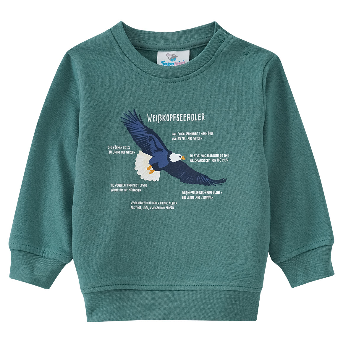 Baby Sweatshirt mit Weißkopfseeadler-Motiv von Topomini