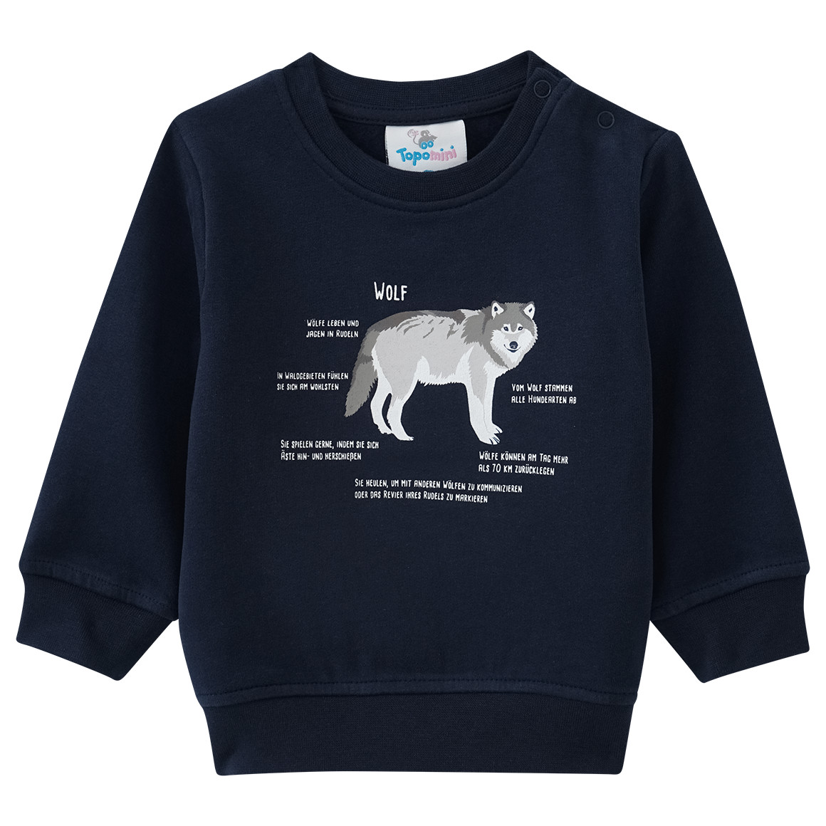 Baby Sweatshirt mit Wolf-Motiv von Topomini