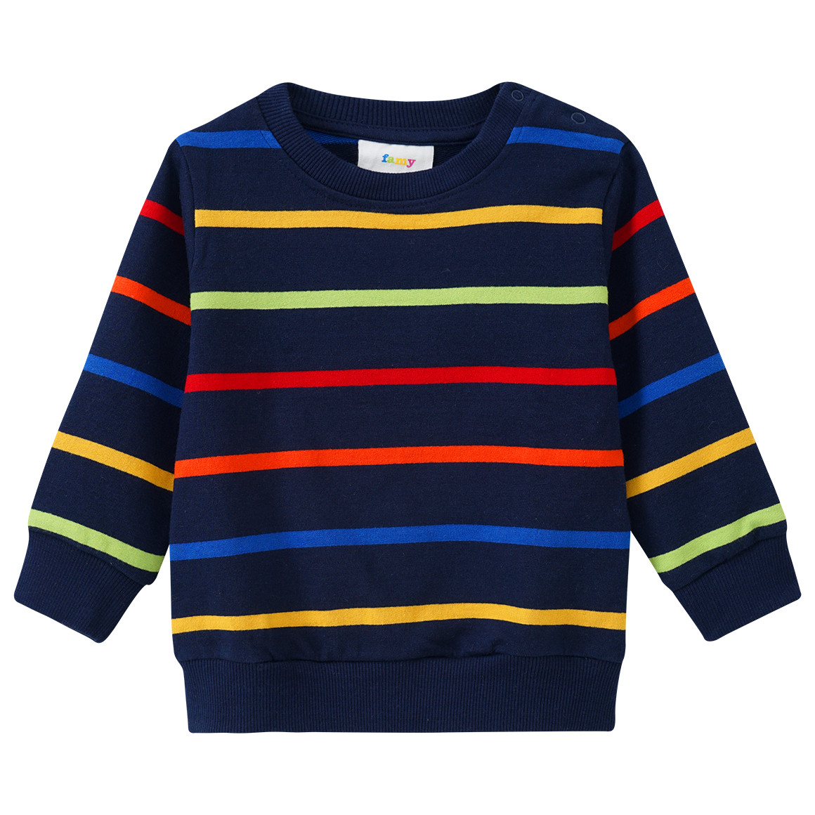 Baby Sweatshirt mit bunten Ringeln von Topomini