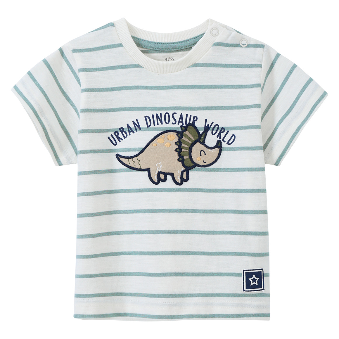 Baby T-Shirt mit Dino-Applikation von Topomini