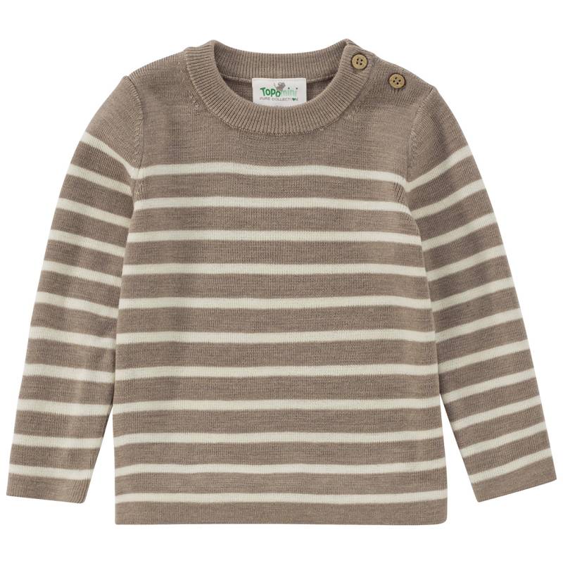 Baby Woll-Strickpullover mit Streifen Baby Woll-Strickpullover mit Streifen von Topomini