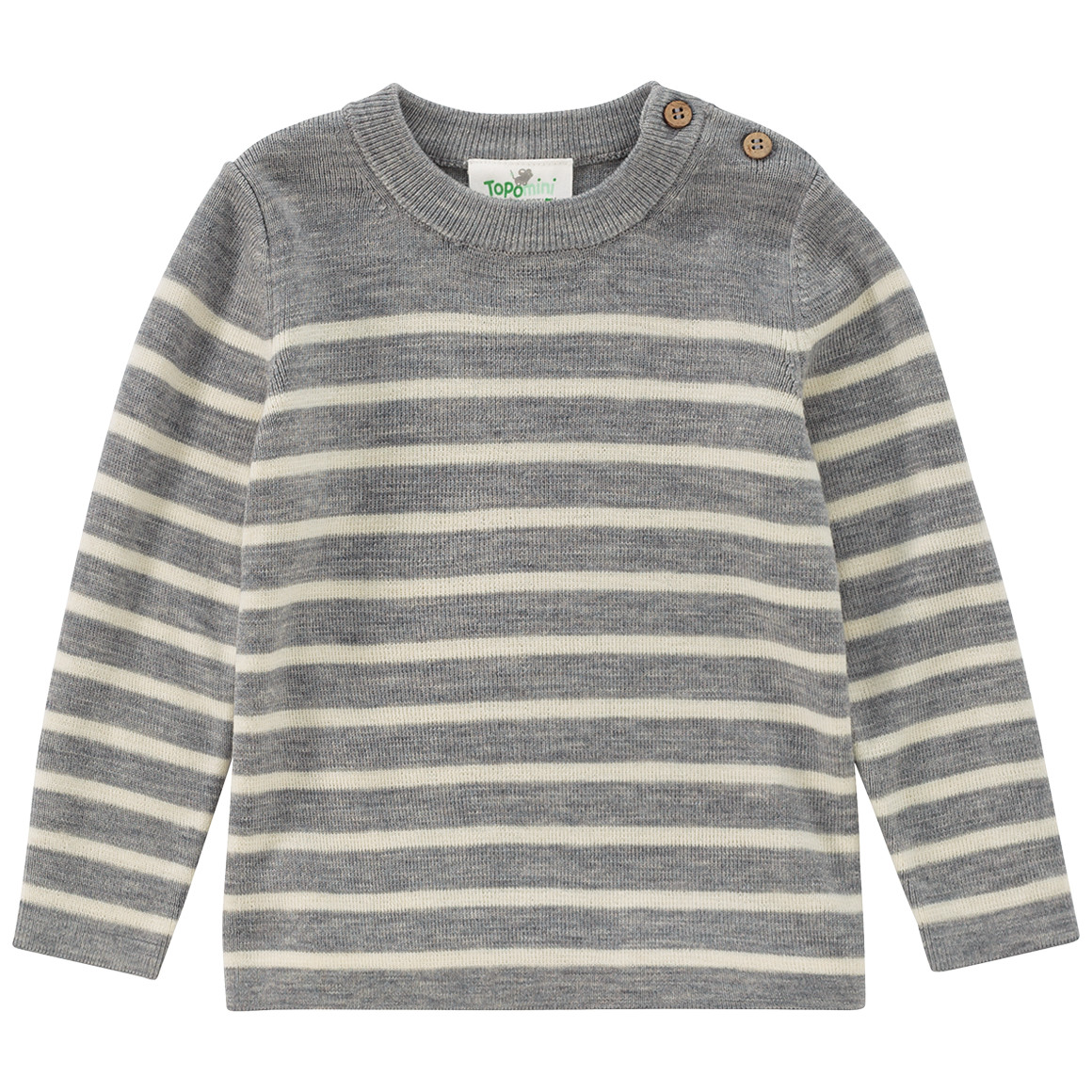 Baby Woll-Strickpullover mit Streifen von Topomini