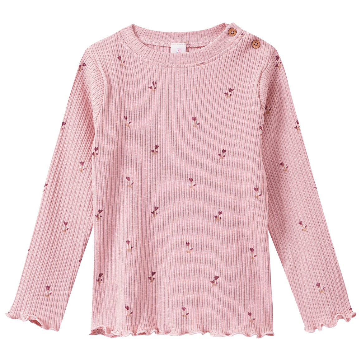 Mädchen Langarmshirt mit Rippstruktur von Topomini
