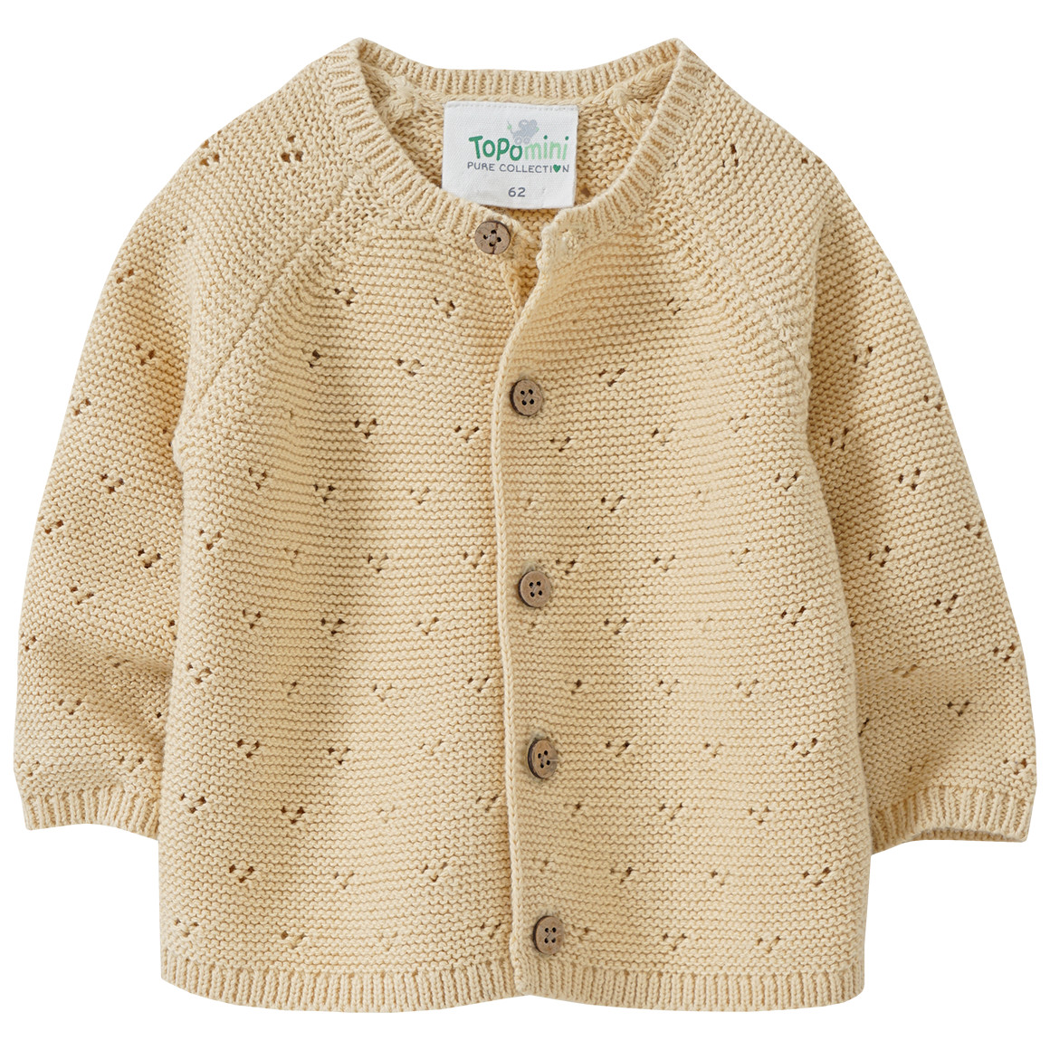 Newborn Strickjacke mit Ajour-Muster von Topomini