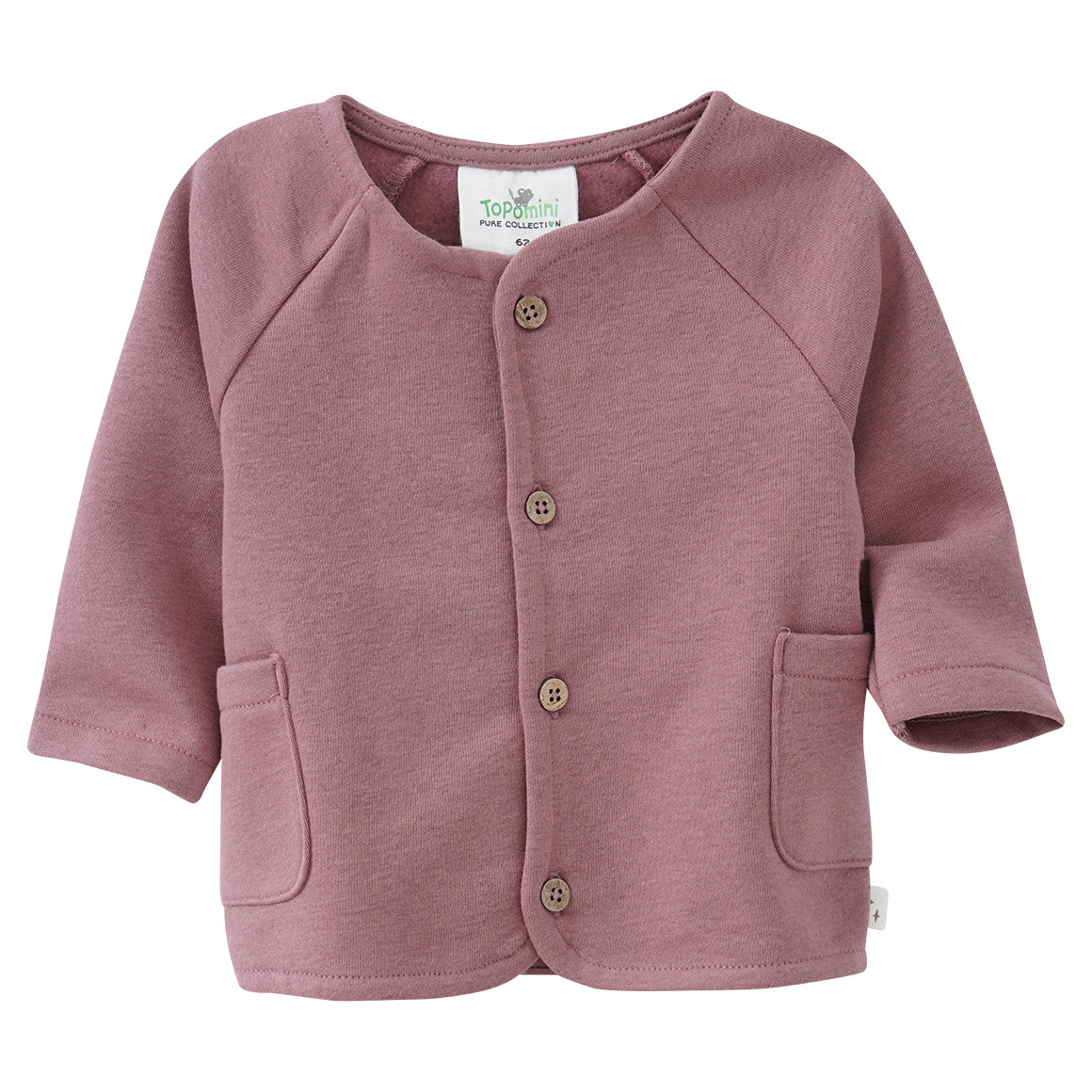 Newborn Sweatjacke mit zwei Taschen von Topomini