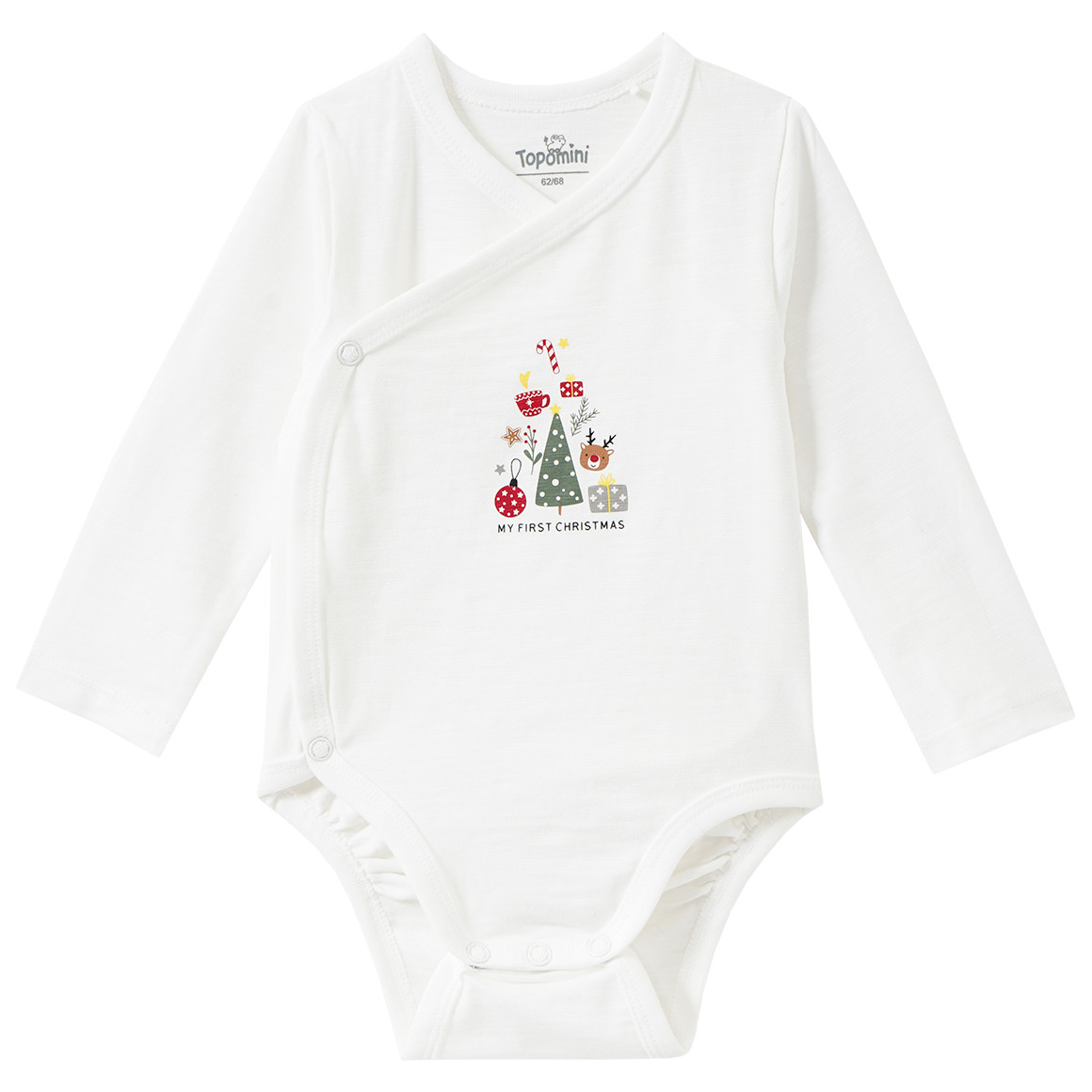 Newborn Weihnachtsbody im Wickel-Design von Topomini