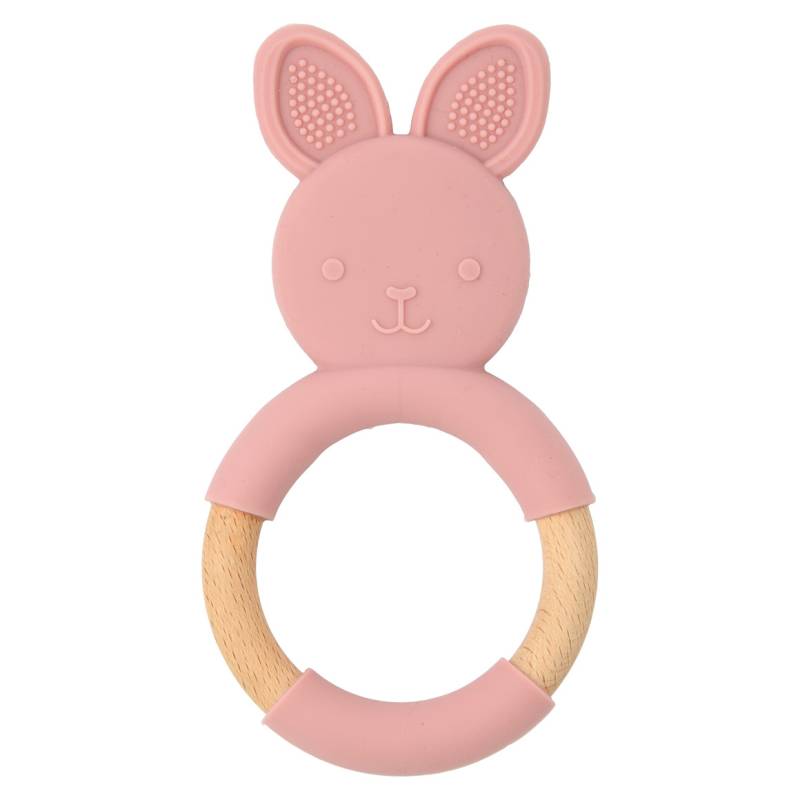 Silikon-Holz Beißring in Hasen-Optik von Topomini