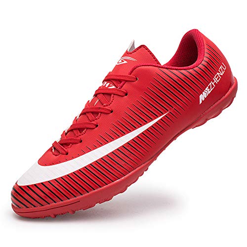 Topoption Fußballschuhe für Herren und Jungen, Junior, Rugby, Turnschuhe für den Außenbereich, verschleißfest, Unisex, rot, 36 1/3 EU von Topoption