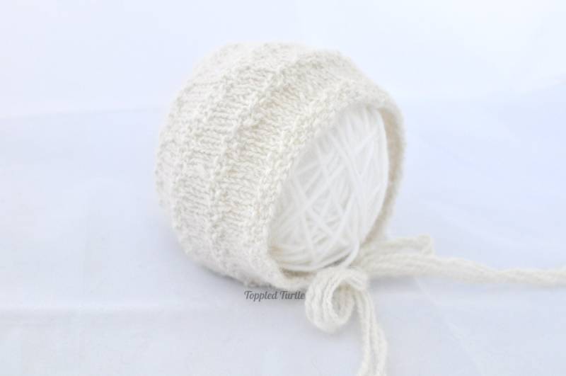 Neugeborene Babymütze | Neugeborenen Fotorequisite Baby Alpaka Mütze Handgesponnene Gestrickte Creme Bonnet von ToppledTurtle
