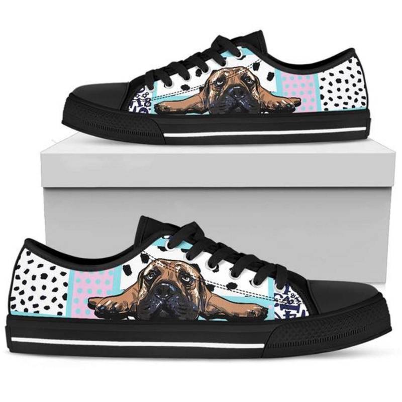Bullmastiff Dog Sneakers Damen Low-Top Mode Schuhe von TopsAndToes