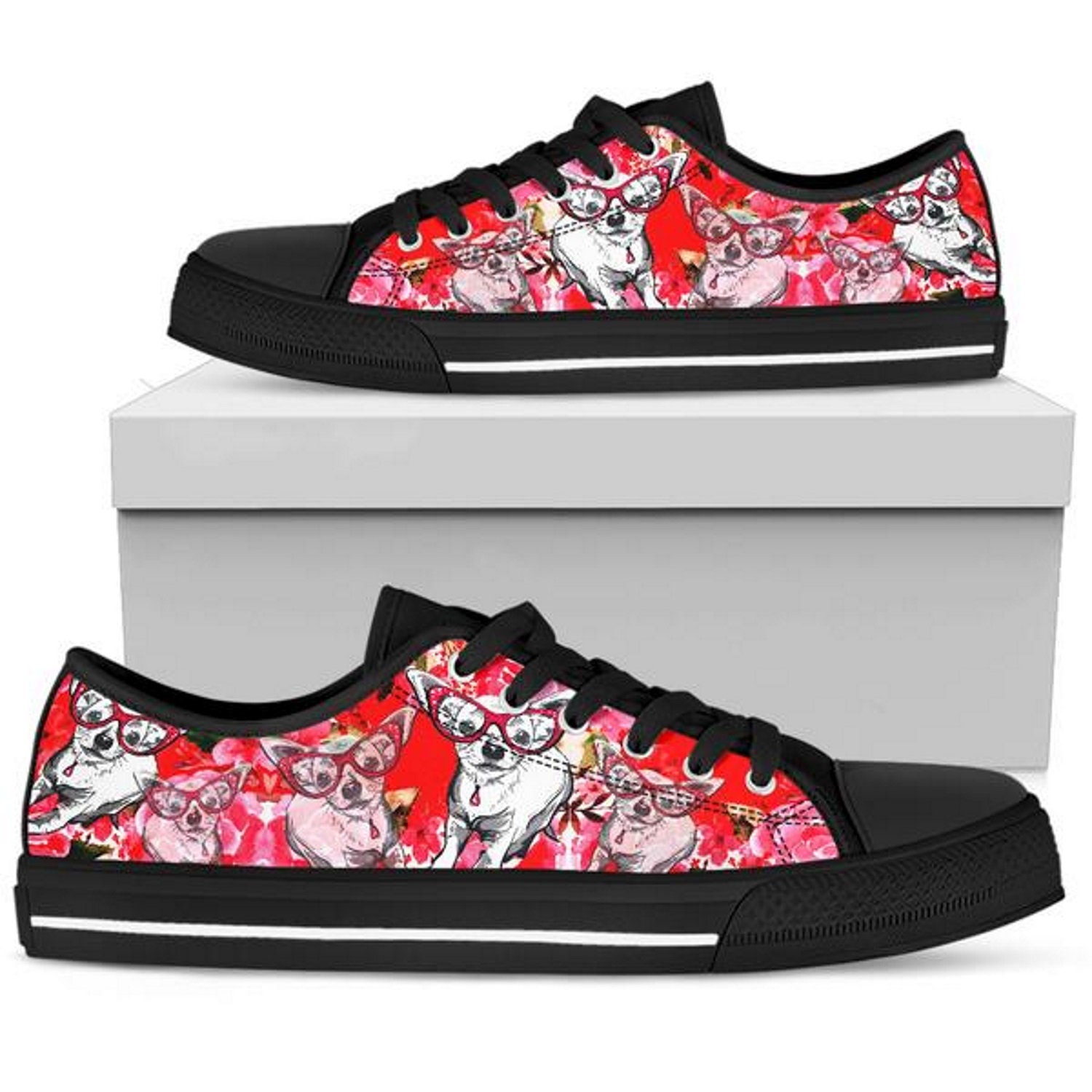 Chihuahua Sneakers Benutzerdefinierte Hundeliebhaber Kunst, Damenmode Schuhe Chihuahua Sneakers Benutzerdefinierte Hundeliebhaber Kunst, Damenmode Schuhe von TopsAndToes