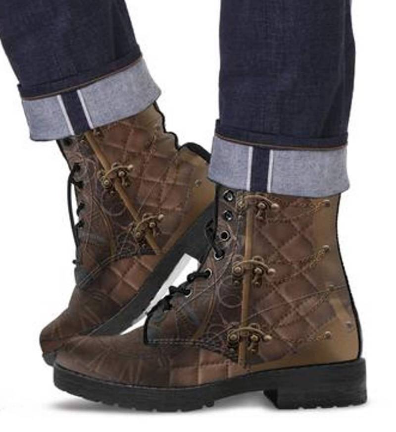 Herren Steampunk Springerstiefel Handgemachte Militärstiefel Aus Leder von TopsAndToes