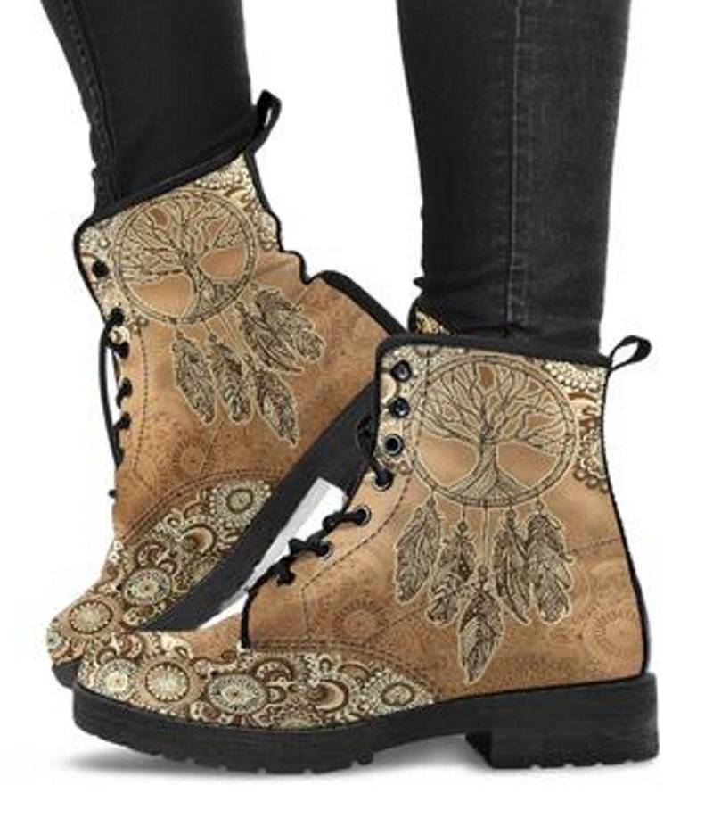 Spring Boots Traumfänger Damen Stiefeletten Boho Style Ankle von TopsAndToes